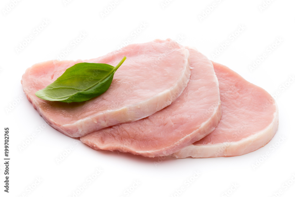 Fresh raw beef steak isolated on white background, top view. Fresh raw beef steak isolated on white background, top view.