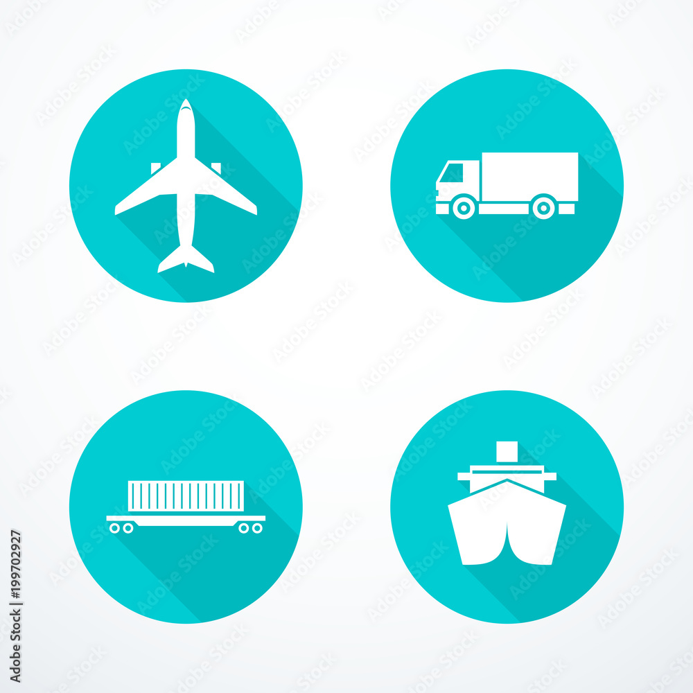 Set of transportation icons. Vector illustration Set of transportation icons. Vector illustration