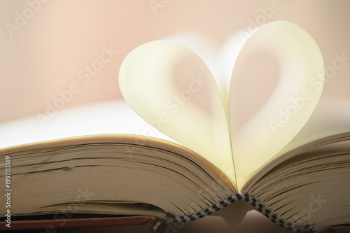Book page in heart shape