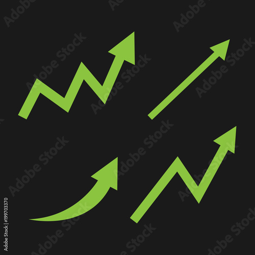 Green business arrow going up 
