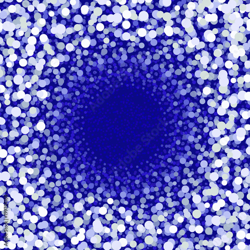 Background with circles of different size and depth. It looks like a winter backdrop with snow and snowstorm, or water with bubbles.