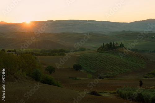 September dawn in Tuscany. Italy