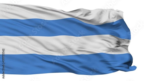 Kardla flag, city of Estonia, realistic animation isolated on white seamless loop - 10 seconds long (alpha channel is included) photo