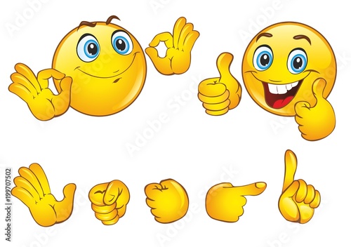 Smileys face with positive emotions