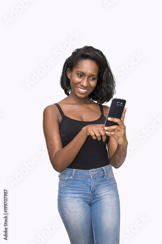 Woman using cellphone
