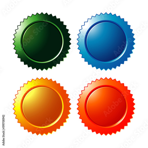 colorful blank star burst stickers vector icon