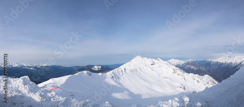 Mountains covered with snow snowcaps landscape © Igor