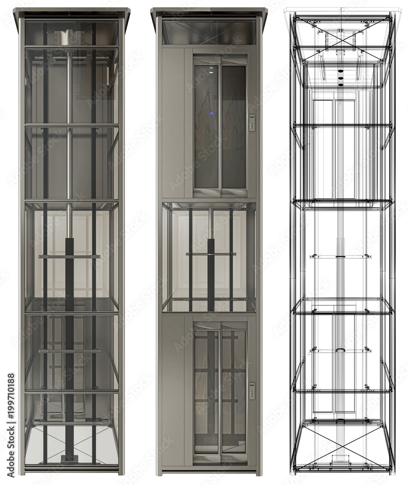 Ascensore, elevatore, disegno, progetto, bim, illustrazione 3d Ascensore, elevatore, disegno, progetto, bim, illustrazione 3d