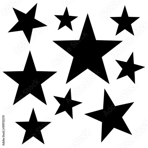 Black five-pointed stars 