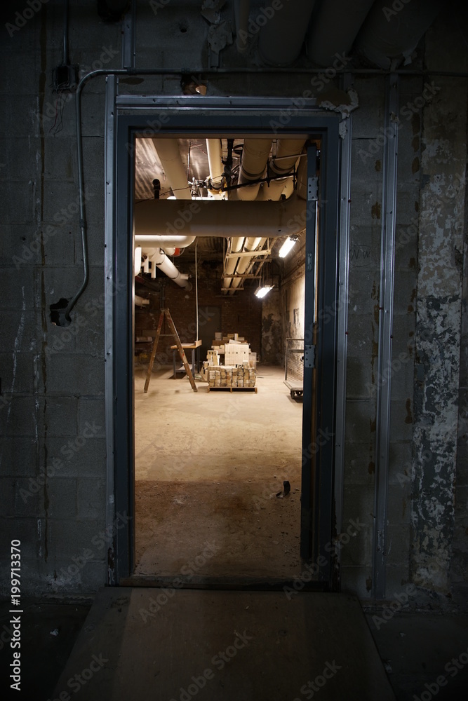 spooky basement doorway