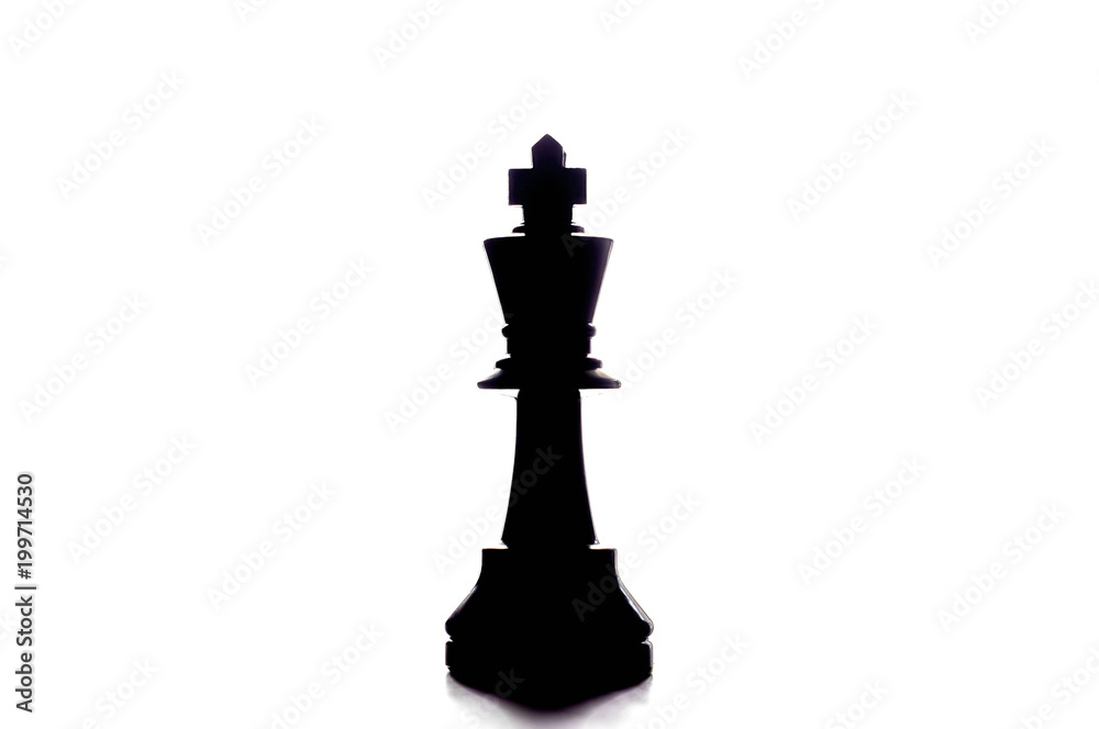 black king chess on white background - black king chess silhouette black king chess on white background - black king chess silhouette