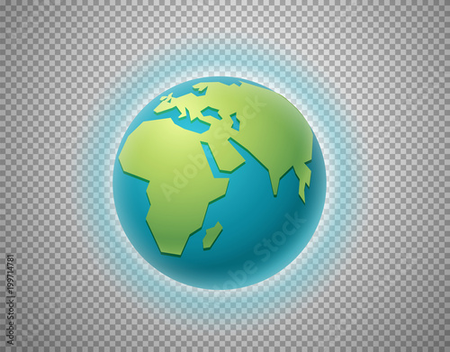 The Earth isolated on transparent background. Layered illustration