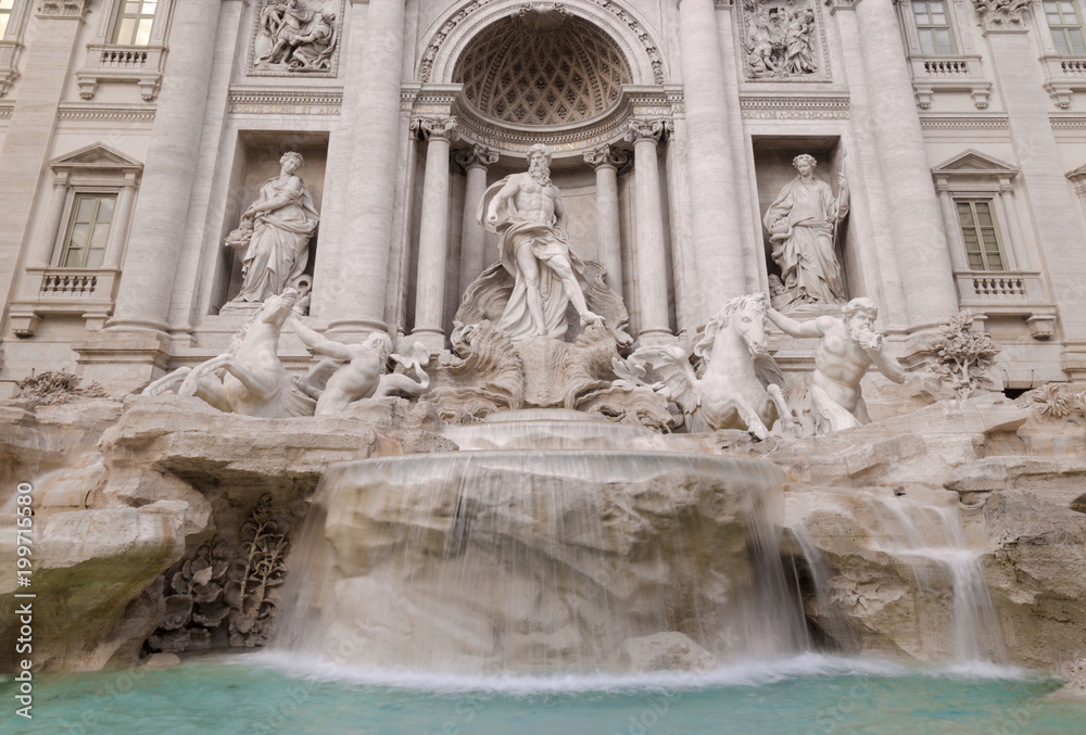 Frontal view of the Trevi Fountain in Rome. Italy Frontal view of the Trevi Fountain in Rome. Italy