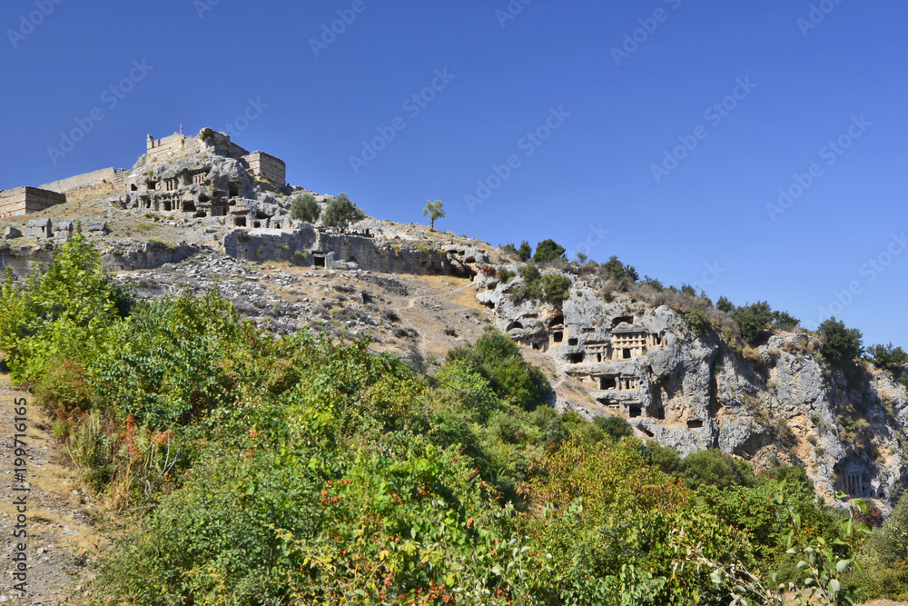 Rock tombs of Tlos - ancient city in Turkey Rock tombs of Tlos - ancient city in Turkey