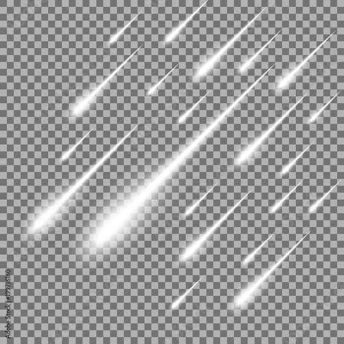 Meteor rain background, white color