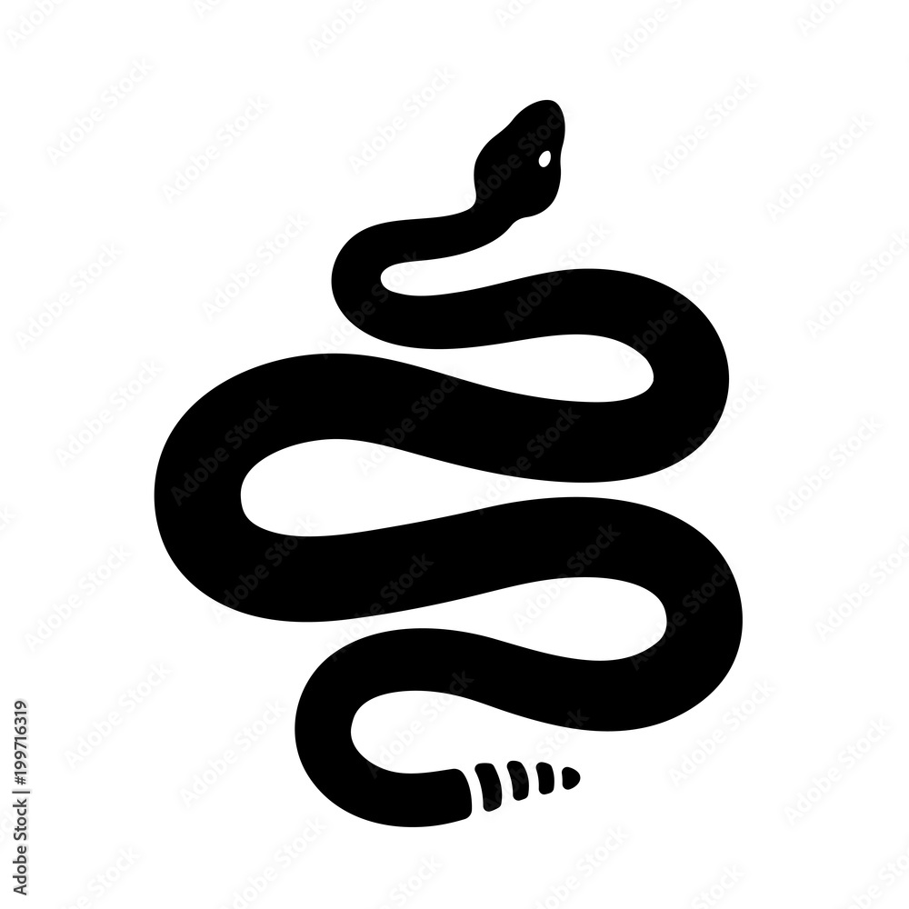 Fototapeta premium Black rattlesnake silhouette