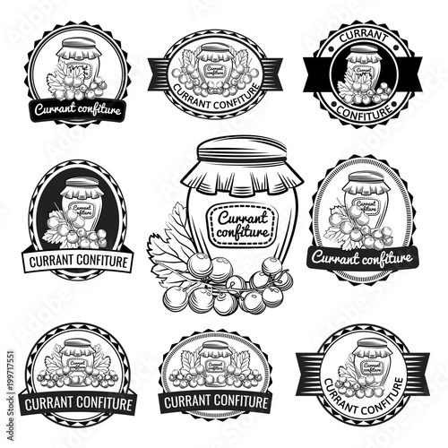 Currant confiture preserves label