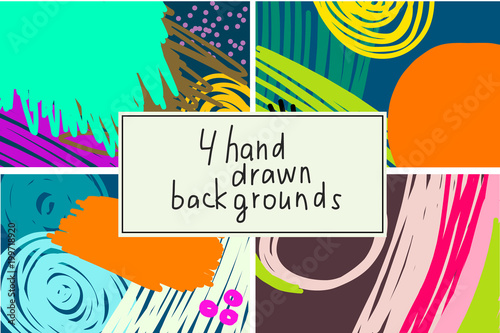 Cartoon colorful vector hand drawn doodles design artistic corporate identity.