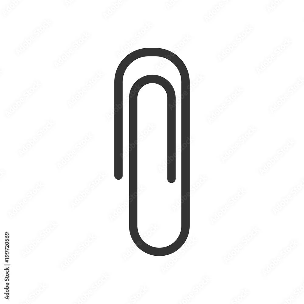 Paper clip attachment vector icon. Paperclip illustration on white isolated background. Attach file business document. Paper clip attachment vector icon. Paperclip illustration on white isolated background. Attach file business document.