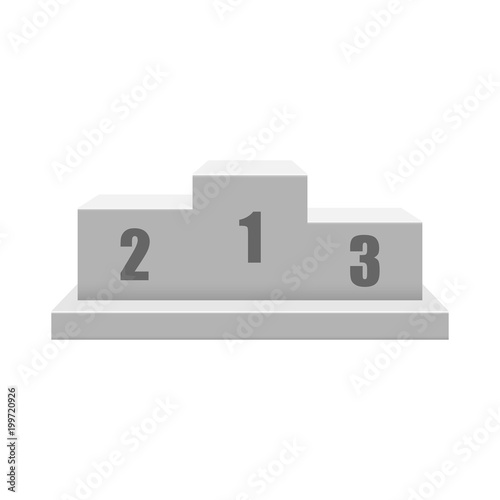 Winners podium icon in flat style. Pedestal illustration on white isolated background. Award sign concept.