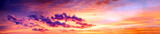 landscape with sky, clouds and sunrise a panoramic view