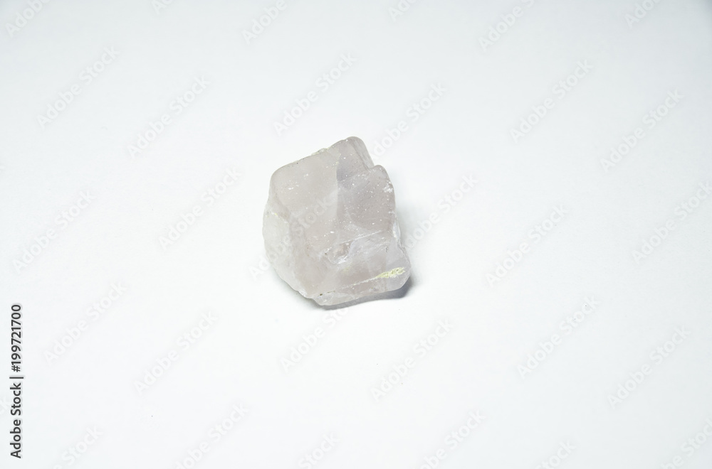  pink quartz mineral isolated over white background