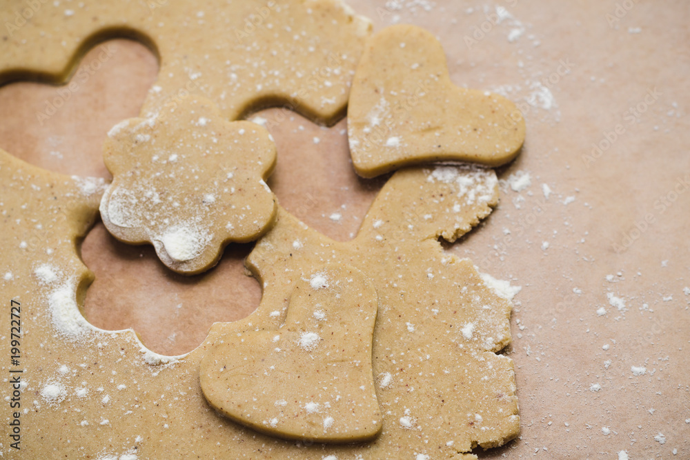 The process of making ginger biscuits, gingerbread The process of making ginger biscuits, gingerbread