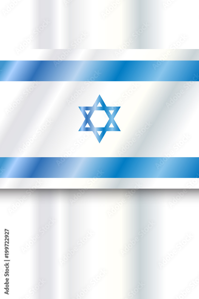 Israeli flag banner blue star icon, star of David symbol. Flag Israel