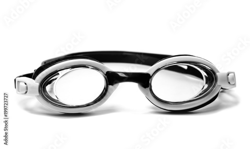 Black and white goggles for swimming