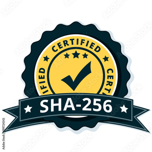 SHA-256 Certified label illustration photo