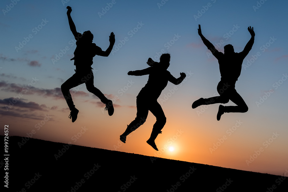 Silhouettes Jumping