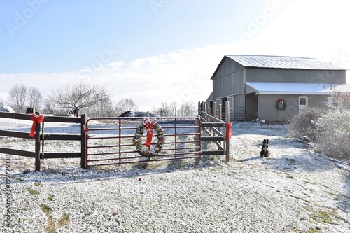 Farm Christmas scene