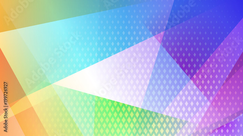 Abstract colored background of lines, polygons and halftone dots