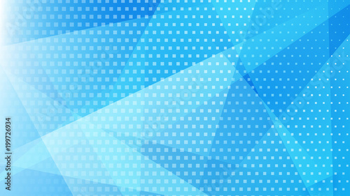 Abstract background of lines, polygons and halftone dots in light blue colors