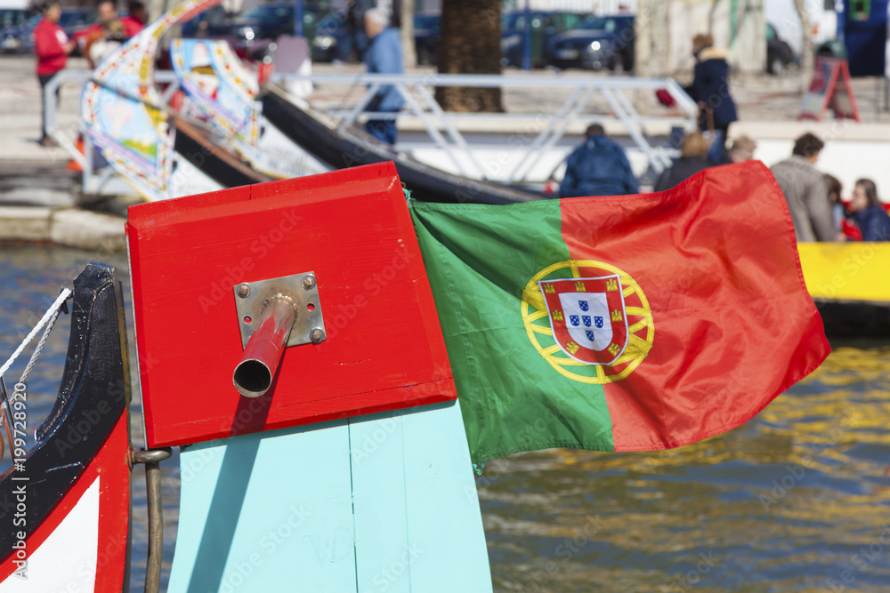 Obraz premium Flag of Portugal in Aveiro, Portugal