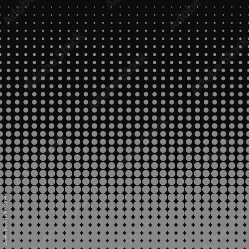 Pop art Halftone Seamless background. Halftone grey dots on dark background
