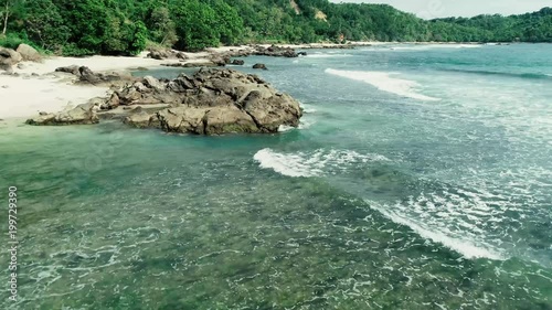 Aerial footage of rock on NAMPU beach, South Yogyakarta, Indonesia - March, 2018 photo