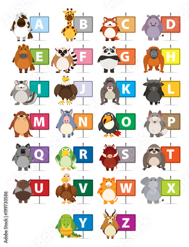 The Alphabet with different animals © blueringmedia