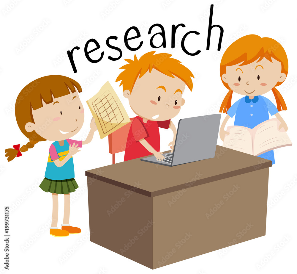 Kids doing research education flashcard Kids doing research education flashcard