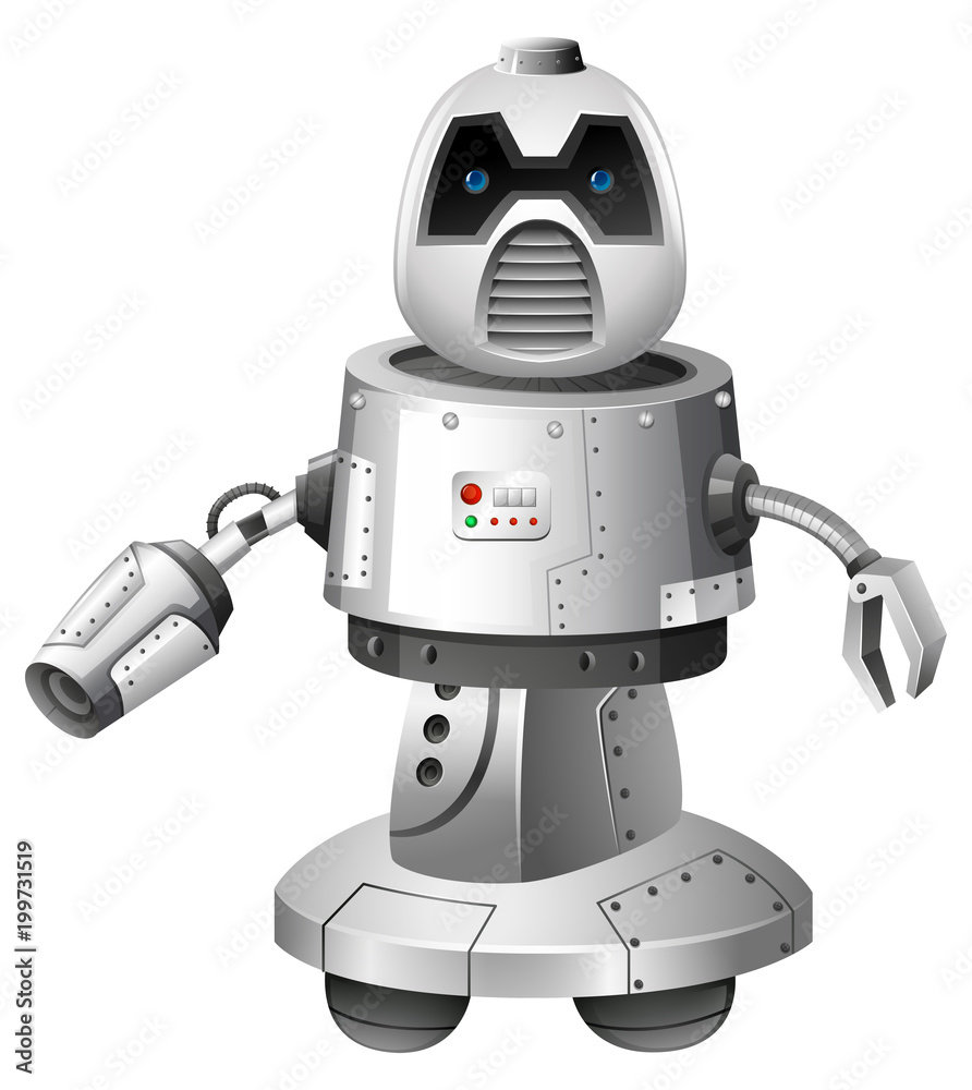 A Modern Robot on White Background A Modern Robot on White Background