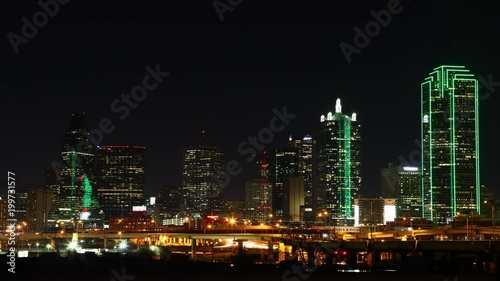 Wallpaper Mural Night timelapse of the Dallas skyline 4K Torontodigital.ca
