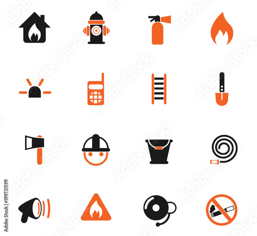 fire brigade icon set