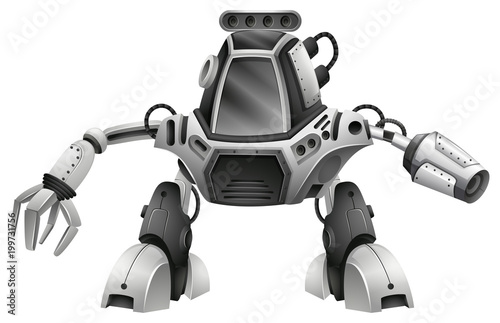 A Modern Robot on White Background