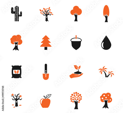 trees icon set