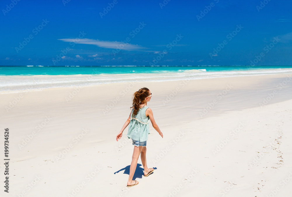 Adorable little girl at beach