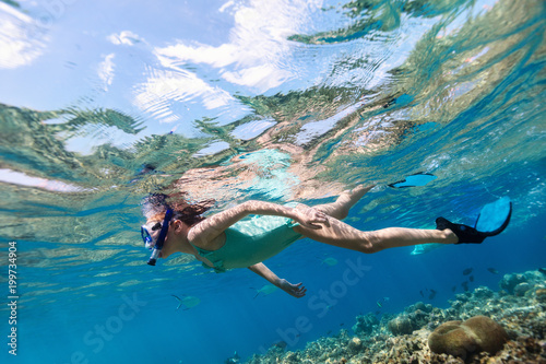 Photography Little girl snorkeling