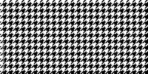 Monochrome Black & White Seamless Houndstooth Pattern Background. Traditional Arab Texture. Fabric Textile Material. photo