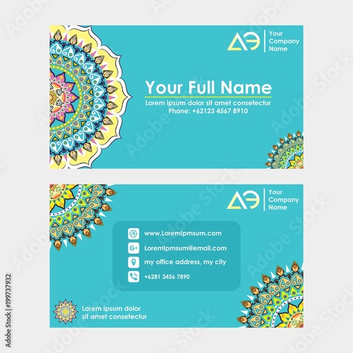 name card, or company card with mandala ornament