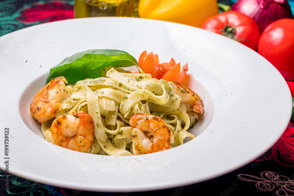 Fettuccine with shrimp Fettuccine with shrimp