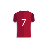 Jersey Soccer Number 7 Vector Template Design Illustration